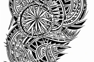 full side leg tattoo with tribal spikes wrapping arround tattoo idea