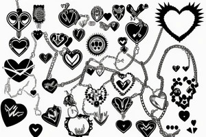 a spiky heart attached to a chain tattoo idea