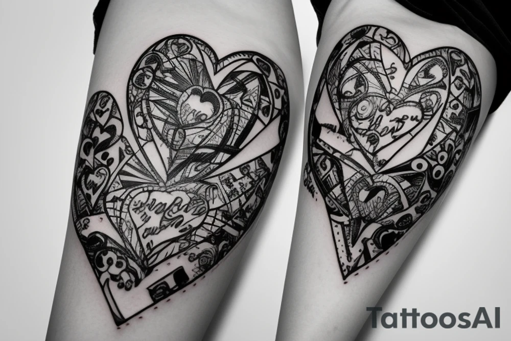 a mace with a heart as the ball tattoo idea