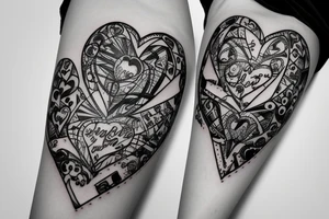 a mace with a heart as the ball tattoo idea