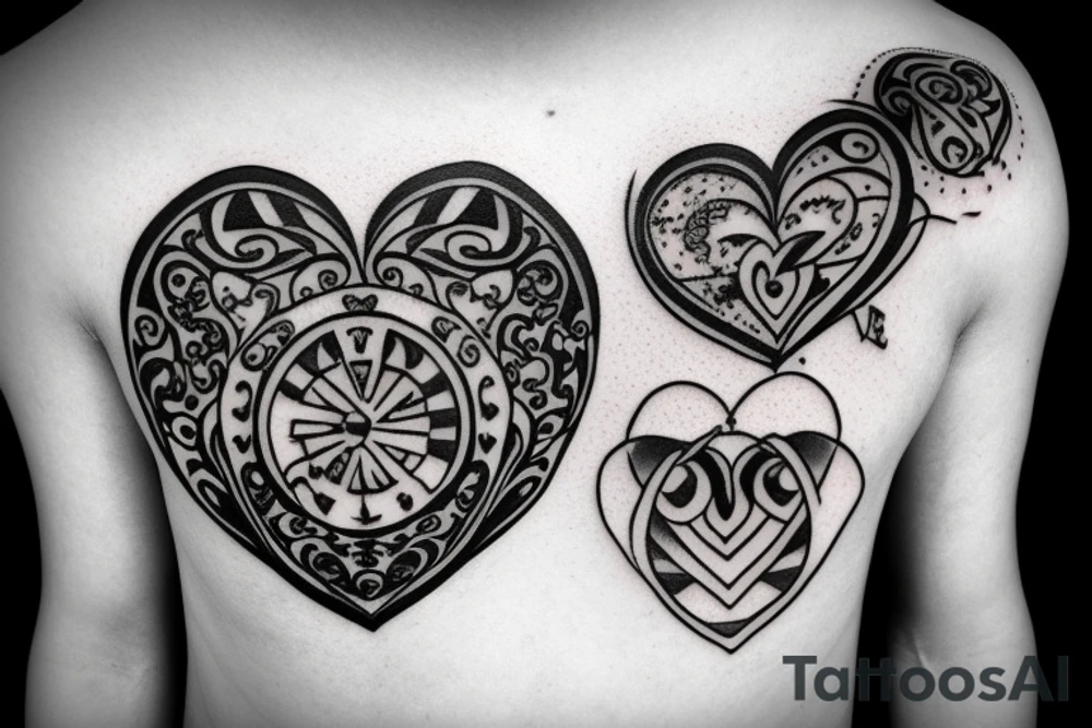 a mace with a heart as the ball tattoo idea