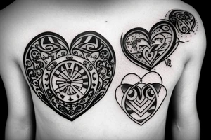 a mace with a heart as the ball tattoo idea