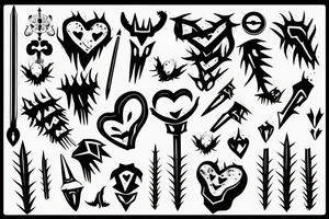a bludgeon with a spiky heart tattoo idea
