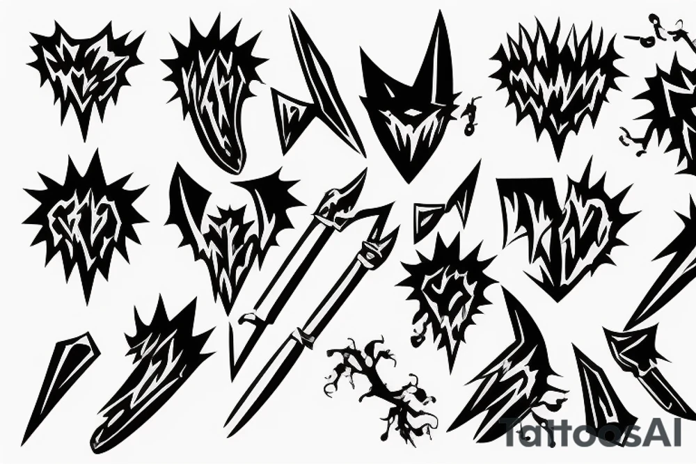 a bludgeon with a spiky heart tattoo idea