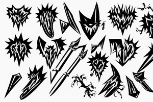 a bludgeon with a spiky heart tattoo idea