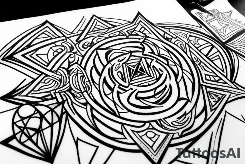 sacred geometry being written by aliens tattoo idea