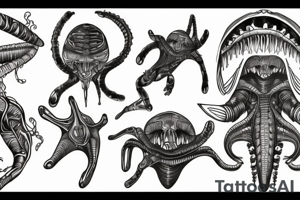 aliens tampering human dna tattoo idea