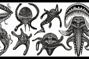 aliens tampering human dna tattoo idea