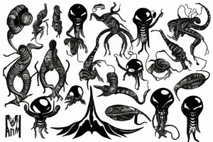 aliens tampering human dna tattoo idea