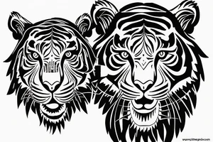 fine line design of tiger tattoo idea