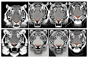 fine line of tiger face tattoo idea