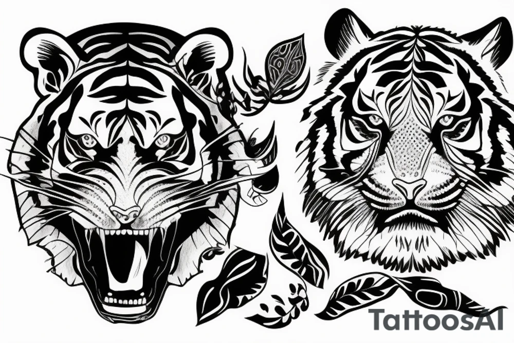 tiger face tattoo idea