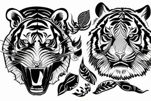 tiger face tattoo idea