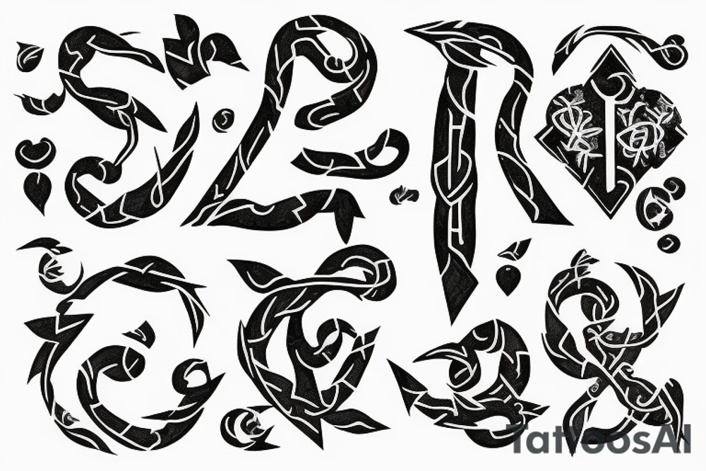 gratitude symbol made of vines tattoo idea
