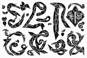 gratitude symbol made of vines tattoo idea
