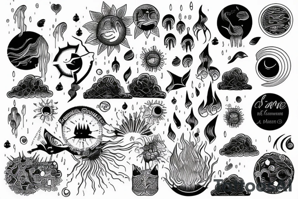 sunrise in rain tattoo idea
