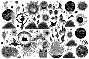 sunrise in rain tattoo idea