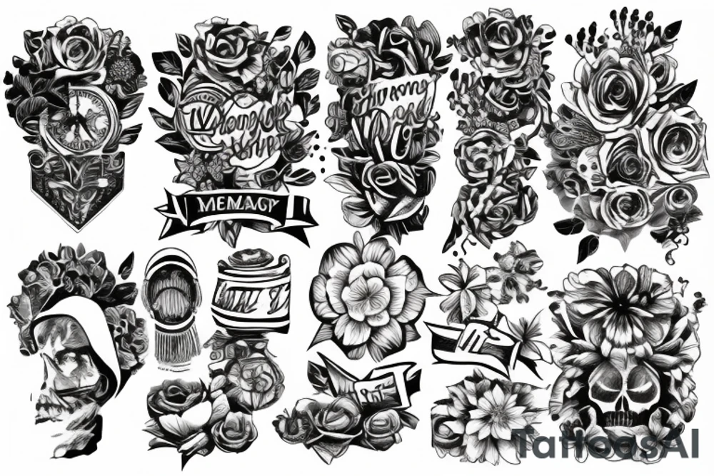 Collage memorys tattoo idea