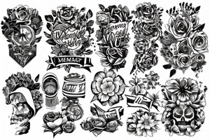 Collage memorys tattoo idea