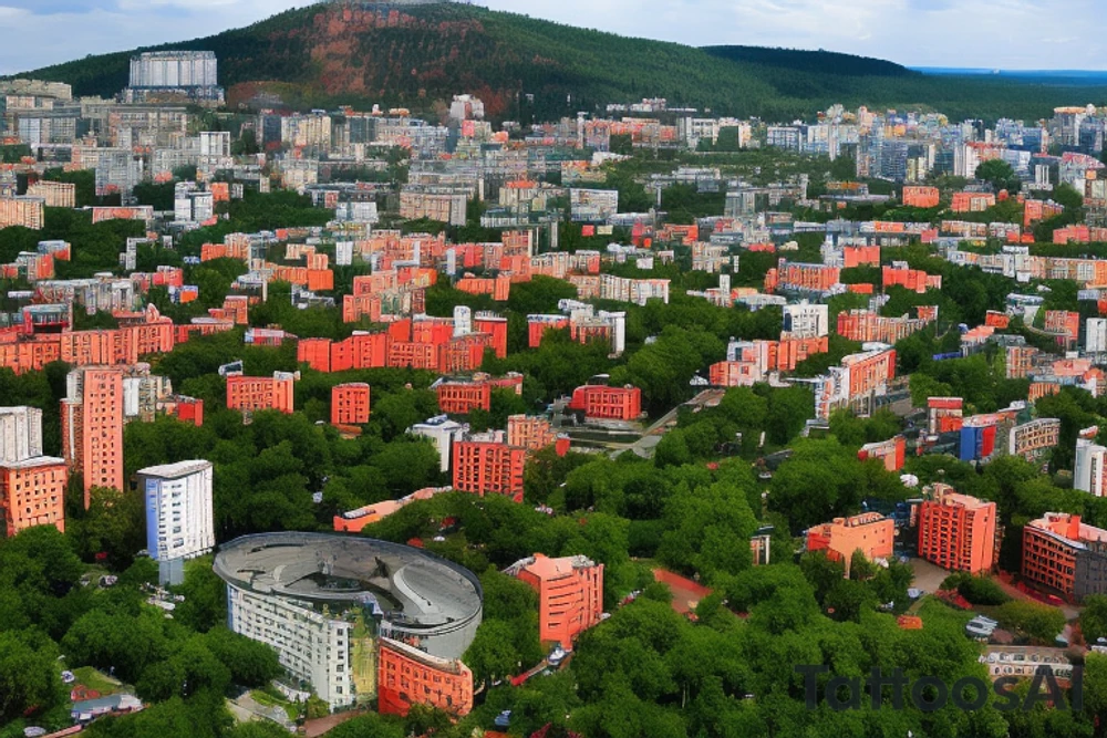 Викинг с длинными волосами и бородой, весь в рунах, крови и шрамах, держит опущенный вниз меч и сам смотрит вниз. На плечах его сидят вороны. За викингом стоит распустивши крылья валькирия с очень красивым лицом и руками, которые обнимают его сзади tattoo idea