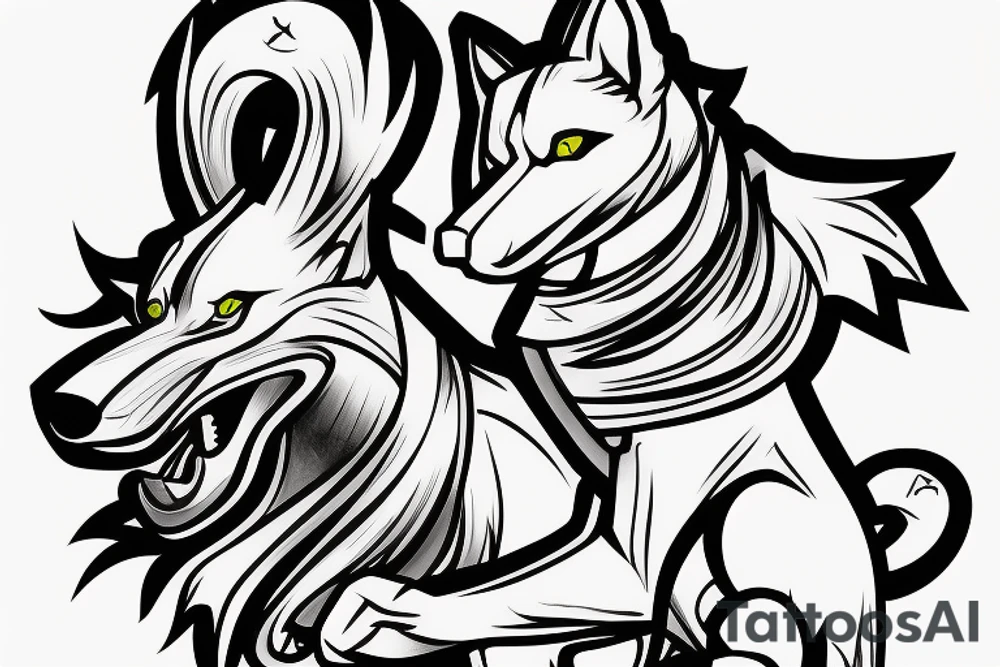 Husky medieval times gaming and soccer tattoo idea