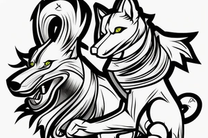 Husky medieval times gaming and soccer tattoo idea