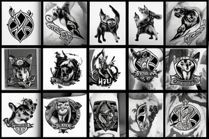 Husky medieval times gaming and soccer tattoo idea