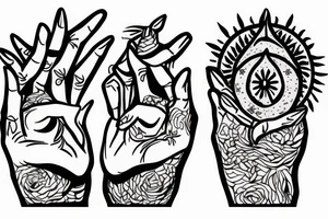 a third eye in the eye you see two people holding hands tattoo idea