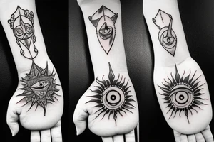 a third eye in the eye you see two people holding hands tattoo idea