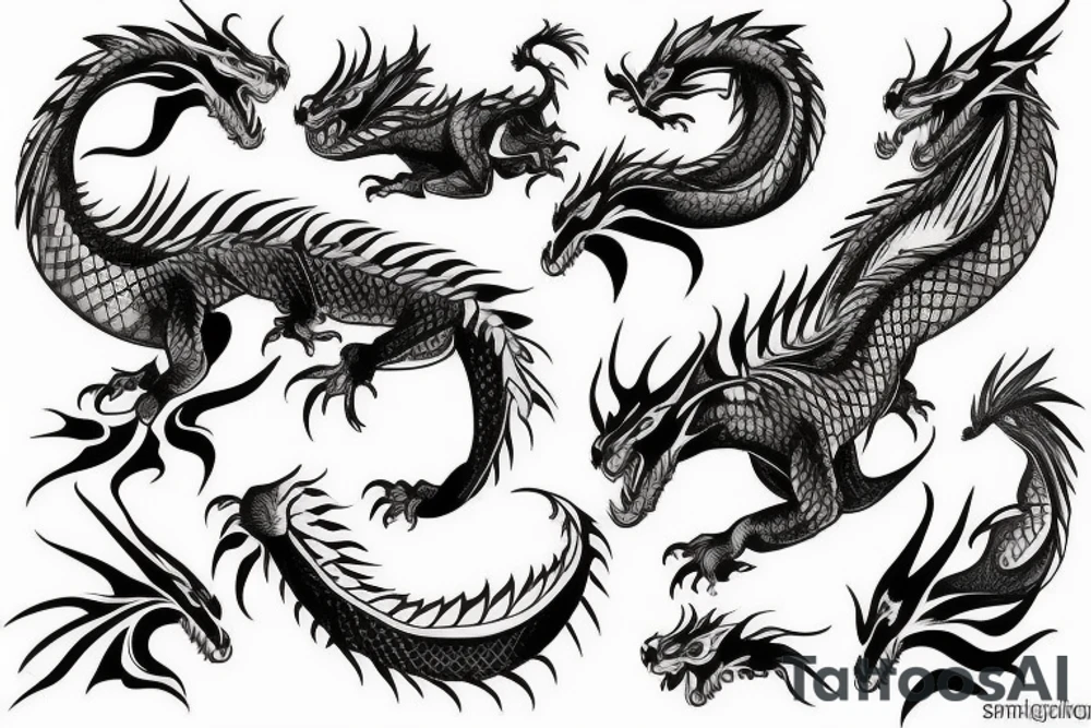 dragon sleeve tattoo idea