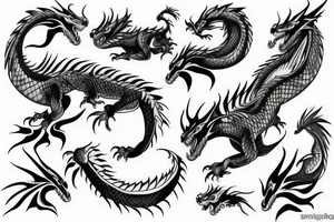 dragon sleeve tattoo idea