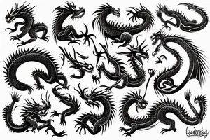 colour dragon sleeve tattoo idea