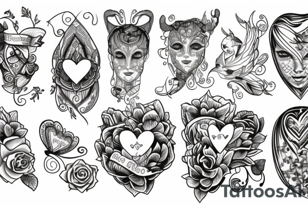 heart and head balance tattoo idea