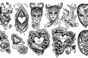 heart and head balance tattoo idea