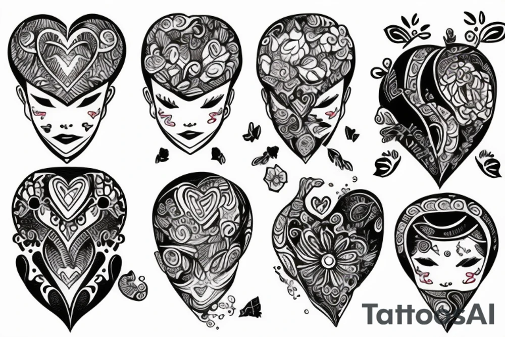 heart and head balance tattoo idea