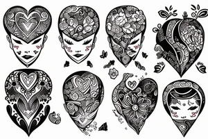 heart and head balance tattoo idea