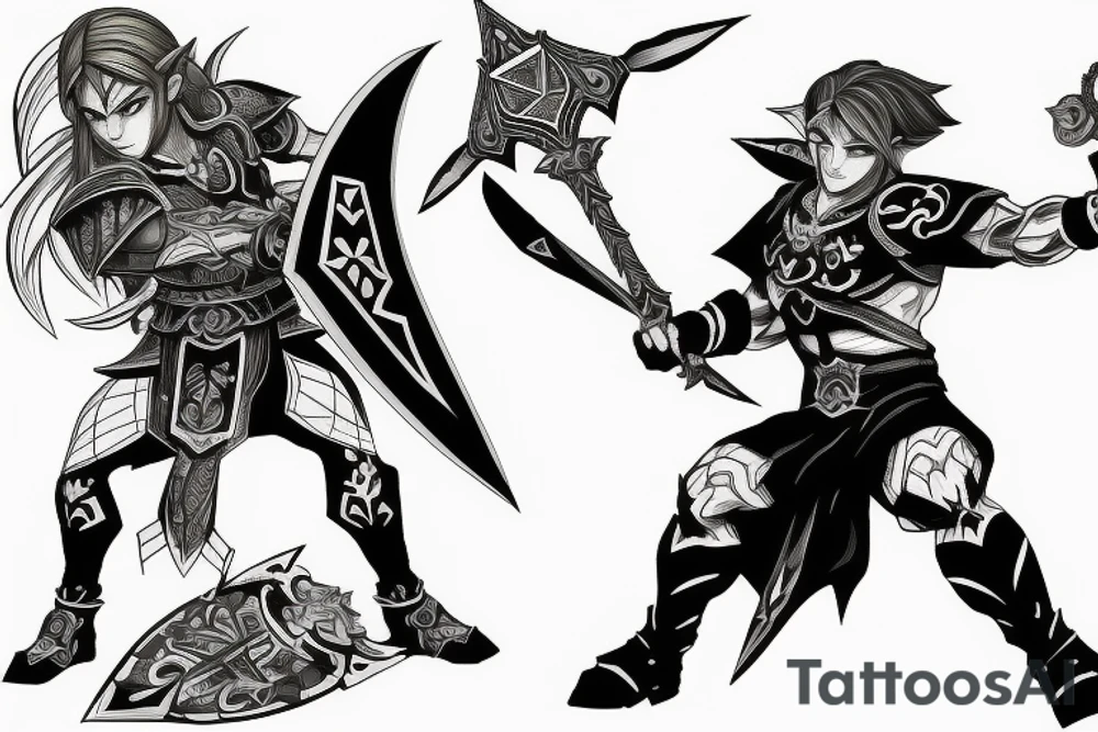 link fighting ganondorf with the master sword tattoo idea