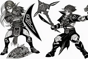 link fighting ganondorf with the master sword tattoo idea