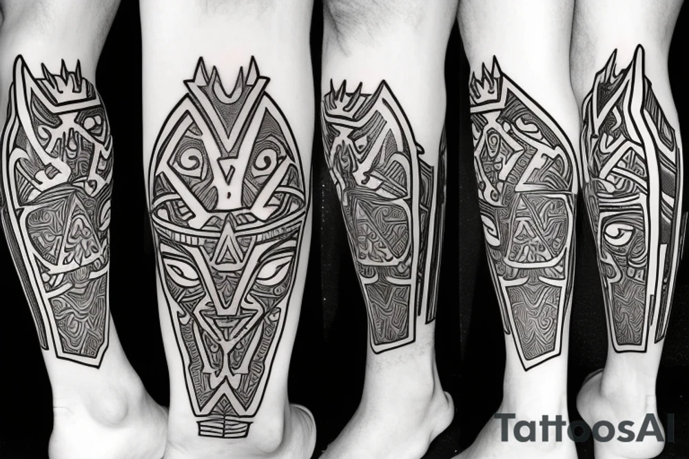 legend of zelda leg sleeve tattoo idea