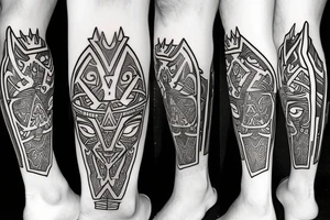 legend of zelda leg sleeve tattoo idea