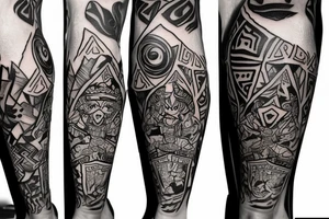 legend of zelda leg sleeve tattoo idea