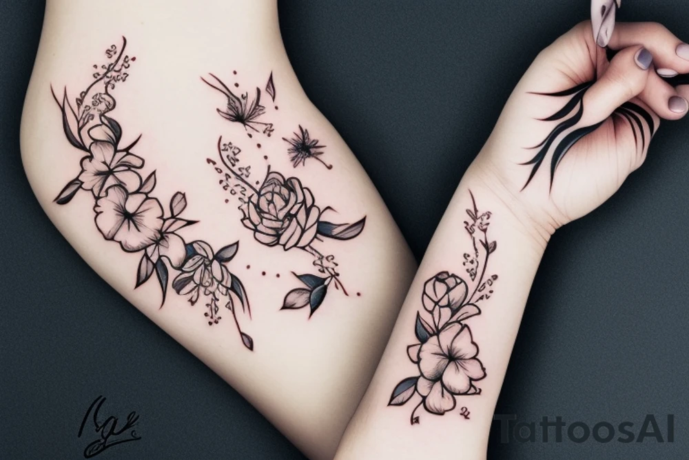 swallow taking a flower tattoo idea