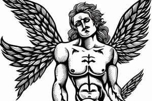 Angel greek god tattoo idea