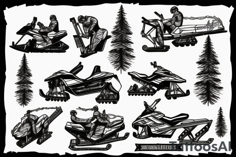 Powerlifting hunting snowmobile northern ontario tattoo idea