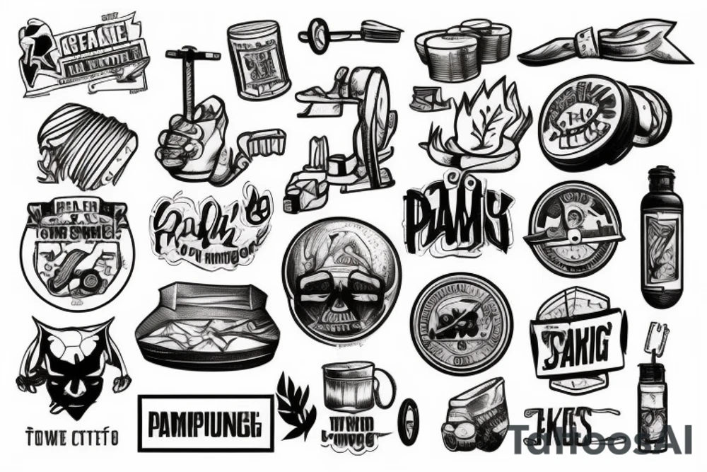 Powerlifting, camping tattoo idea
