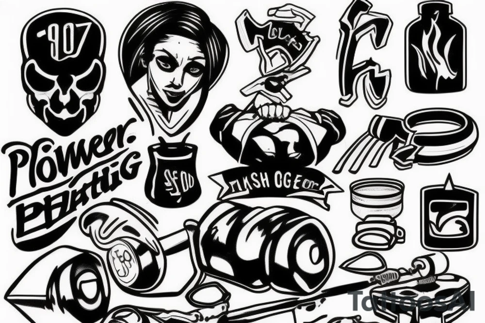 Powerlifting, camping tattoo idea