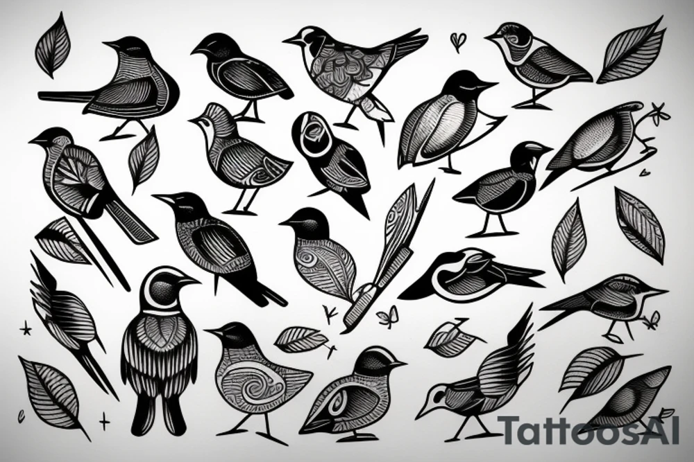 A Birds Eye view of a bird tattoo idea
