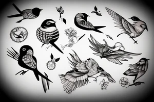 A Birds Eye view of a bird tattoo idea