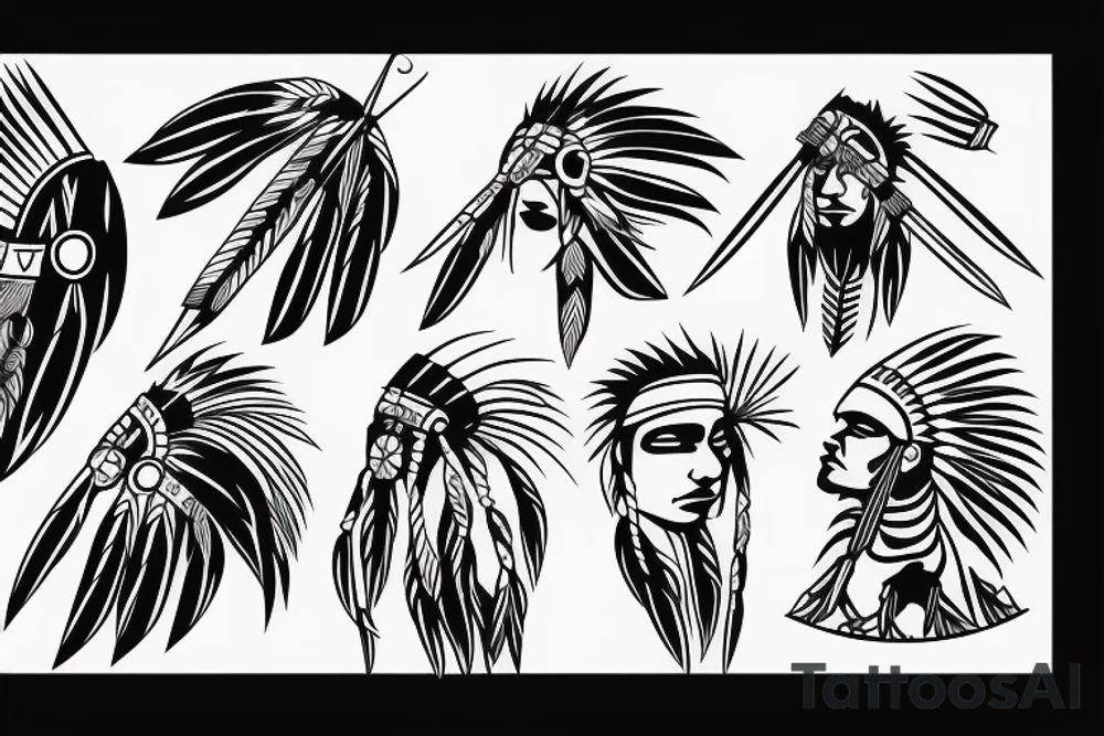 native american spear tattoo idea