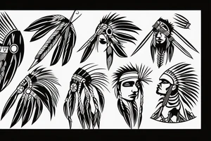 native american spear tattoo idea